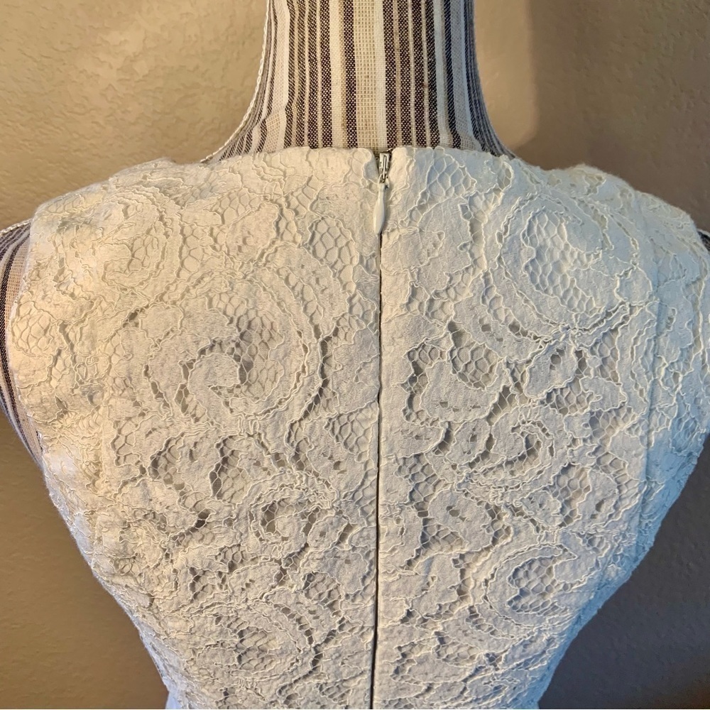 NEW Tart Lace Mini Dress White Small Sleeveless Front Pockets Back Zipper Boho - Picture 6 of 16